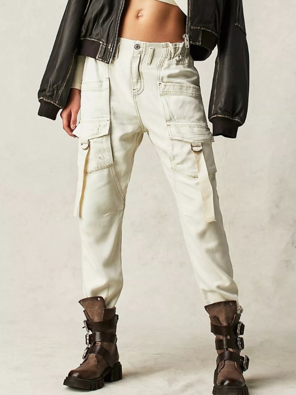 We The Free - Hazel Pull-On Drop-Waist Cargo Jeans